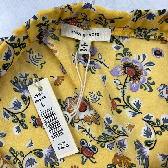 Max Studio: Ruffle Floral Print Slit Tie Maxi Skirt Summer Spring Size Large NWT - Picture 4 of 6